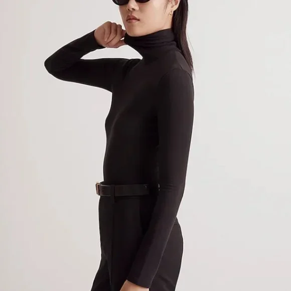 Madewell Turtleneck Bodysuit True Black - Picture 5 of 7